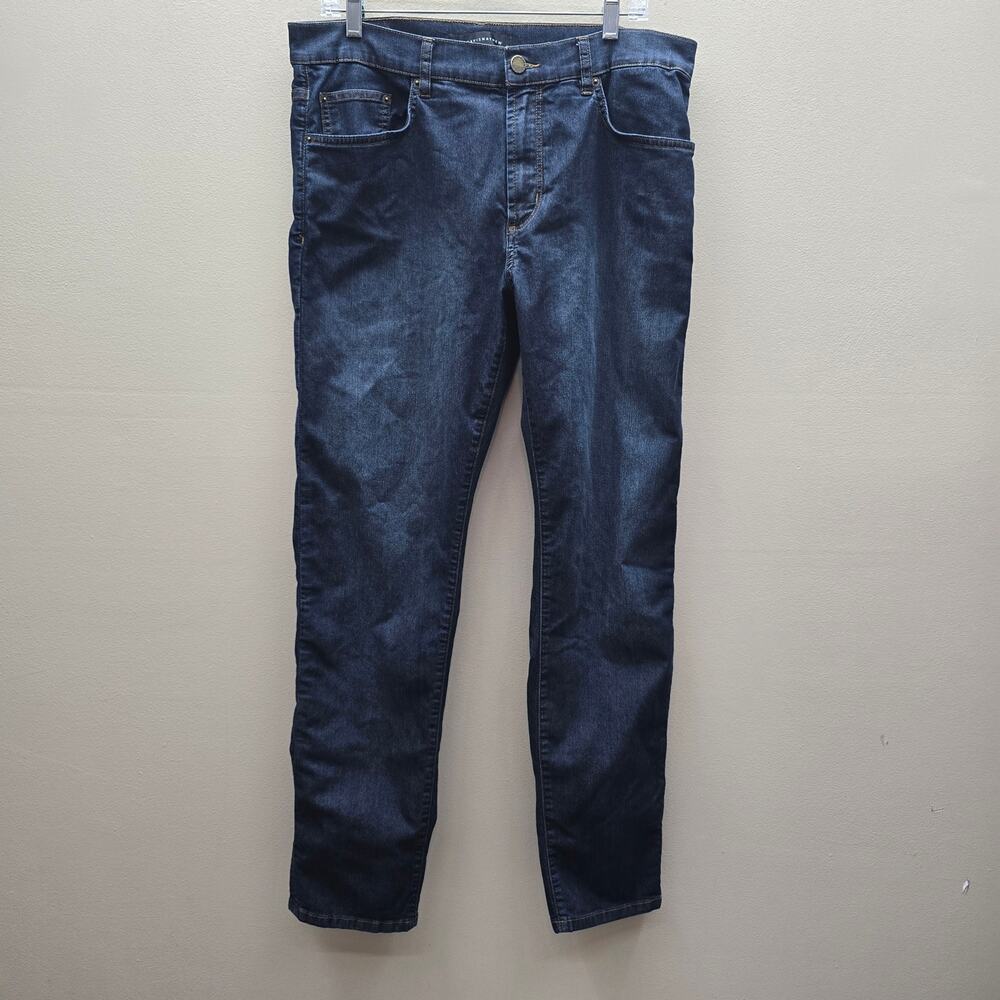 Travis Mathew Denim Legacy Featherweight Straight-Leg Jeans Dark Wash Blue SZ 34